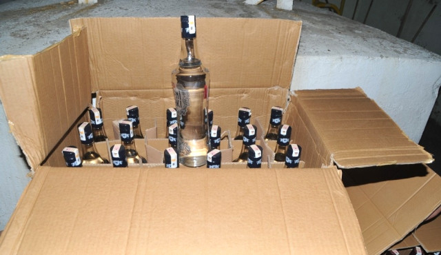 Bafra’da Kaçak İçki Ele Geçirildi