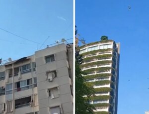 Bir anda gökyüzünde beliren İsrail savaş uçaklarını gören Lübnanlılar büyük şok yaşadı