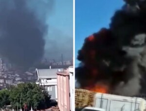 Esenyurt’ta bir zincir markete ilişkin depoda yangın çıktı