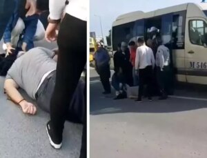 Dolmuşun kapısı birdenbire açılınca yolcu yere kapaklandı, sürücü ardına bile bakmadı