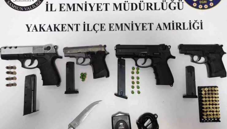Samsun’da Narko Alan Uygulamalarında Ruhsatsız Silahlar Ele Geçirildi